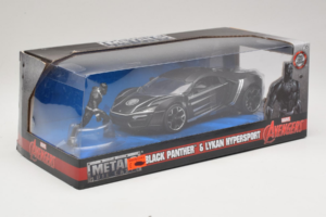Lykan HyperSport Black Panther With Figure Metals Diecast 1:24 99723 Diecast - image 2 of 3