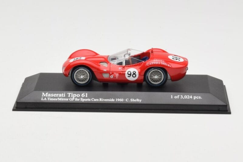 Maserati Tipo 61 #98 C. Shelby Times Mirror Grand Prix Riverside 1960 Minichamps 1:43 400601298 Diecast