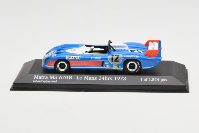 Matra Simca MS670B #12 J-P. Beltoise / J-P. Jabouille / J-P. Jaussaud 24 Hours of Le Mans 1973 Minichamps 1:43 430731112 Diec