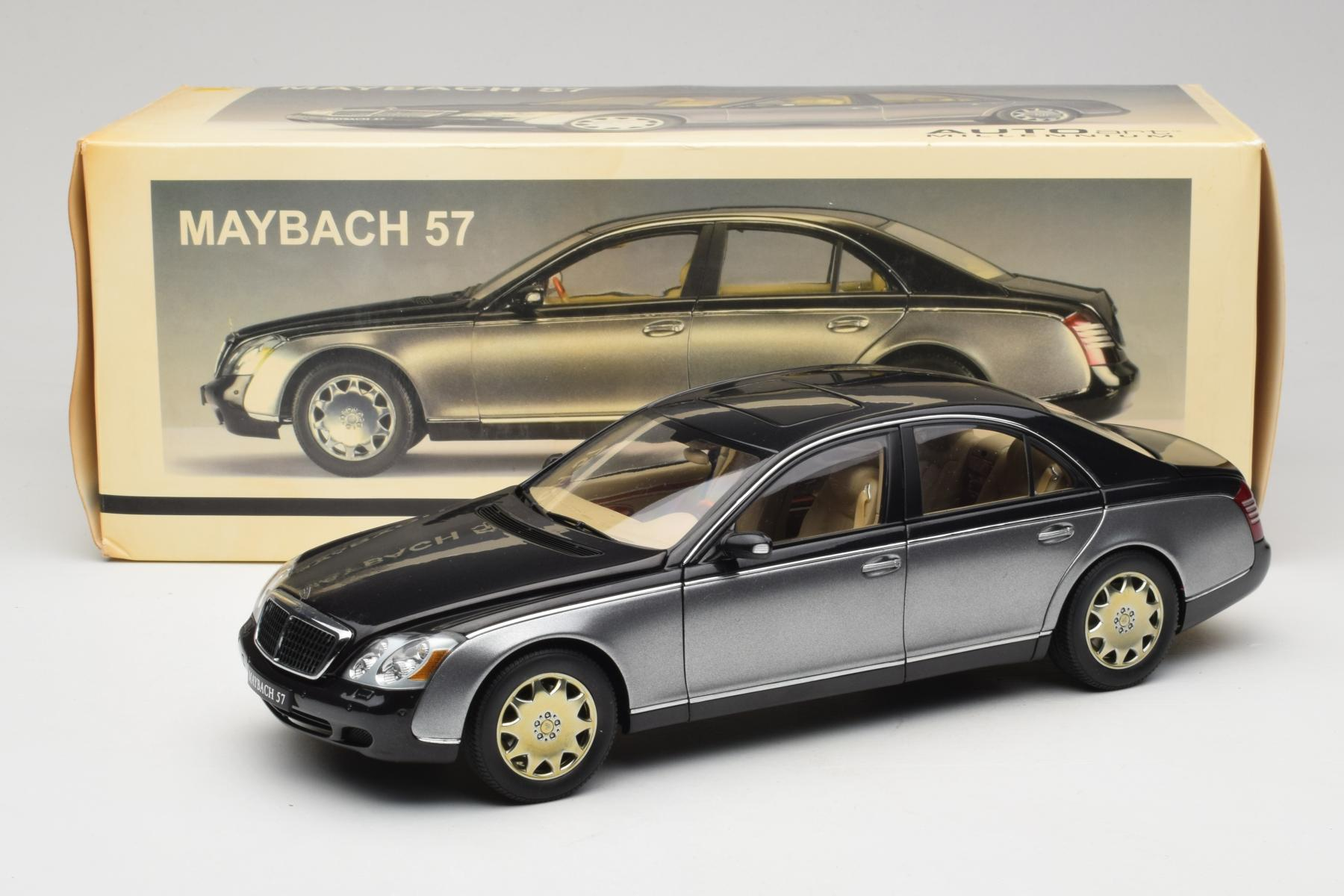 Maybach 57 SWB Caspian Black Himalayas Grey AUTOart 1:18