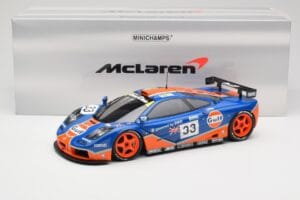 McLaren F1 GTR Gulf Racing #33 S. Bellm / A. Weaver / J. Lehto 24 Hours of Le Mans 1996 Minichamps 1:18 530133633 Diecast - image 8 of 8