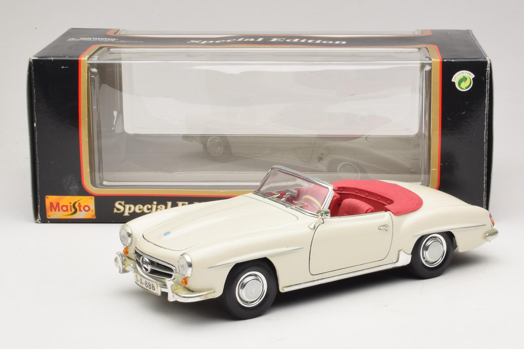 Maisto Mercedes 190SL 1:18 Diecast White Roadster