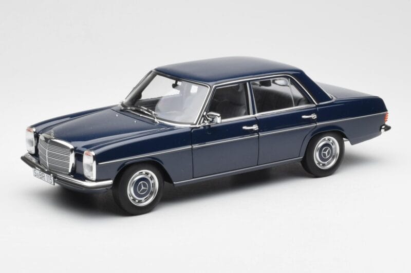 Mercedes 200 W114 Midnight Blue Dealer Edition Norev 1:18 B66040694 Diecast
