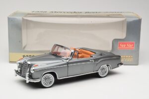 Mercedes 220 SE W128 Convertible Grey Metallic Sun Star 1:18 3352-M1 Diecast - image 8 of 8