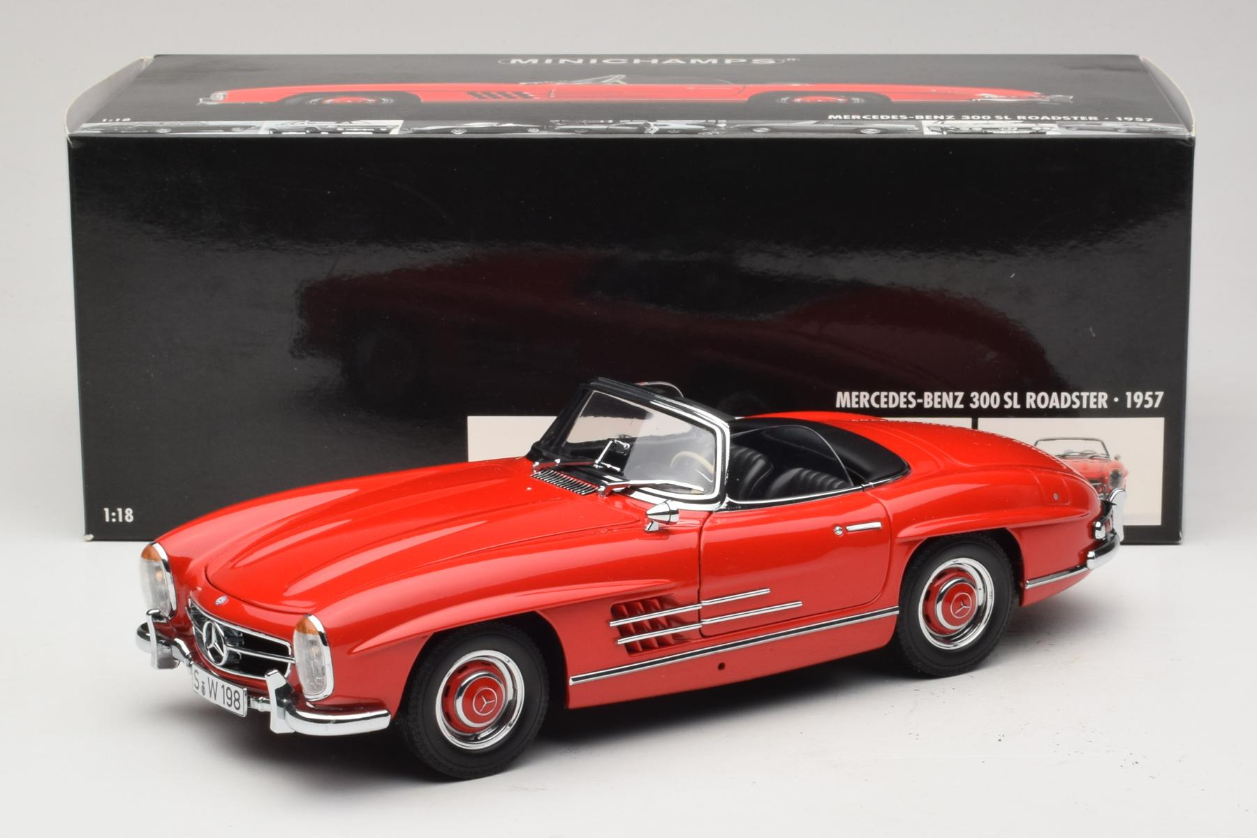 Minichamps Mercedes 300 SL Roadster 1:18 Red Diecast