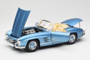 Mercedes 300 SL W198 Roadster Hardtop Light Blue Metallic Minichamps 1:18 180039042 Diecast - image 2 of 9