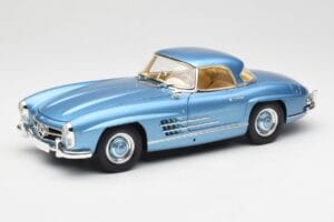 Mercedes 300 SL W198 Roadster Hardtop Light Blue Metallic Minichamps 1:18 180039042 Diecast - image 3 of 9