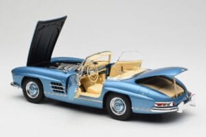 Mercedes 300 SL W198 Roadster Hardtop Light Blue Metallic Minichamps 1:18 180039042 Diecast - image 6 of 9