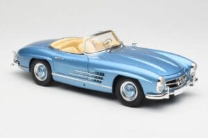 Mercedes 300 SL W198 Roadster Hardtop Light Blue Metallic Minichamps 1:18 180039042 Diecast - image 7 of 9