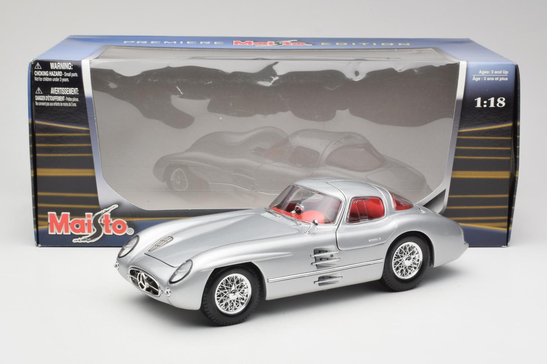 Mercedes 300 SLR Uhlenhaut Coupe Silver Maisto 1:18
