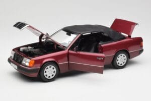 Mercedes 300CE-24 A124 Cabriolet Almandine Red Metallic Norev 1:18 B66040616 Diecast - image 2 of 8