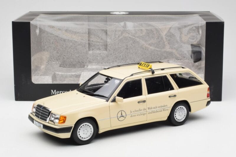 Mercedes 300D S124 T-Model Light Ivory Taxi Dealer Edition Norev 1:18 B66040702 Diecast