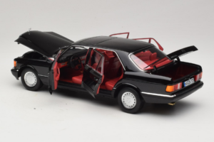 Mercedes 560 SEL W126 Black With Red Interior Norev 1:18 183788 Diecast - image 7 of 8