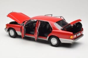 Mercedes 560 SEL W126 Red Norev 1:18 183463 Diecast - image 5 of 8