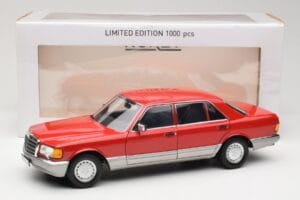 Mercedes 560 SEL W126 Red Norev 1:18 183463 Diecast - image 8 of 8