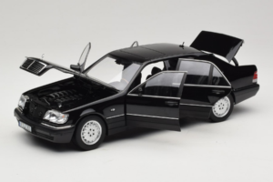 Mercedes S-Class W140 S600 Obsidian Black Metallic Norev 1:18 183045 Diecast - image 2 of 8