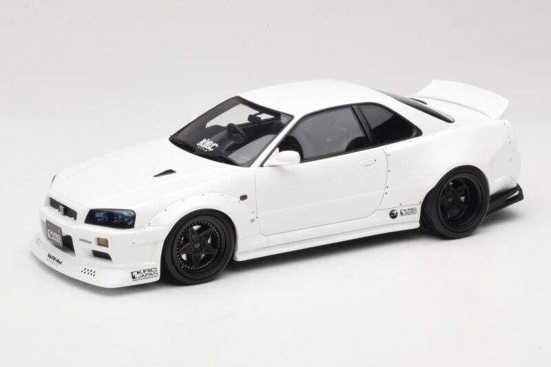 Nissan Skyline GT-R BNR34 by KRC Pearl White Otto 1:18 OT1135 Resin