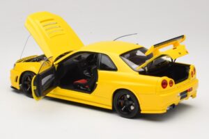 Nissan Skyline GT-R R34 Customized Version Yellow MotorHelix 1:18 M83412 Diecast - image 5 of 8