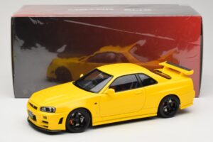 Nissan Skyline GT-R R34 Customized Version Yellow MotorHelix 1:18 M83412 Diecast - image 8 of 8