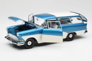 Opel Rekord P1 Caravan Blue Metallic Minichamps 1:18 180043210 Diecast - image 2 of 8