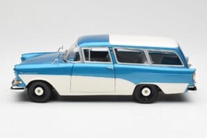 Opel Rekord P1 Caravan Blue Metallic Minichamps 1:18 180043210 Diecast - image 4 of 8