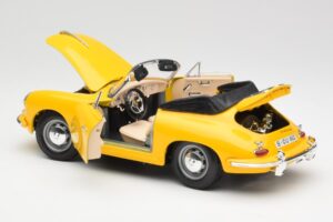 Porsche 356B Cabriolet Yellow Bburago 1:18 3031 Diecast - image 5 of 8