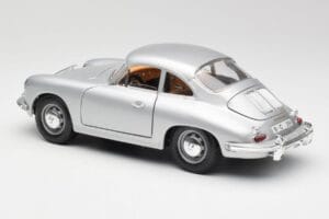 Porsche 356B Silver & Brown Interior Bburago 1:18 3021-M2 Diecast - image 7 of 8