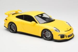 Porsche 911 991 GT3 Racing Yellow & Silver Wheels Minichamps 1:18 110062722 Diecast - image 6 of 8