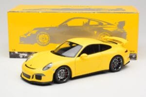Porsche 911 991 GT3 Racing Yellow & Silver Wheels Minichamps 1:18 110062722 Diecast - image 8 of 8