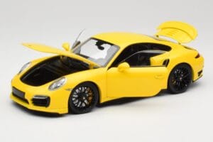 Porsche 911 991 Turbo S Yellow With Black Wheels Minichamps 1:18 110062321 Diecast - image 2 of 8