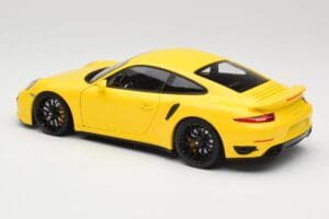 Porsche 911 991 Turbo S Yellow With Black Wheels Minichamps 1:18 110062321 Diecast - image 7 of 8