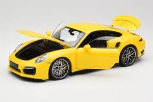 Porsche 911 991 Turbo S Yellow With Silver Wheels Minichamps 1:18 110062322 Diecast - image 2 of 8