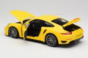 Porsche 911 991 Turbo S Yellow With Silver Wheels Minichamps 1:18 110062322 Diecast - image 7 of 8