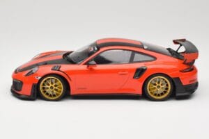 Porsche 911 991.2 GT2 RS Orange Weissach Package Golden Wheels Minichamps 1:18 155068305 Diecast - image 3 of 6