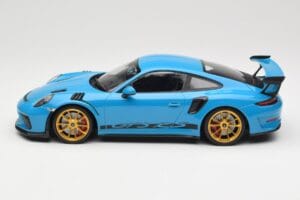 Porsche 911 991.2 GT3 RS Blue With Golden Wheels Minichamps 1:18 155068222 Diecast - image 3 of 6
