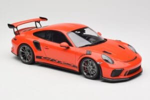Porsche 911 991.2 GT3 RS Lava Orange & Silver Wheels Minichamps 1:18 155068225 Diecast - image 4 of 6