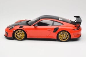 Porsche 911 991.2 GT3 RS Weissach Package Lava Orange Golden Magnesium Wheels Minichamps 1:18 153068227 Diecast - image 3 of 6