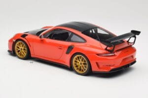 Porsche 911 991.2 GT3 RS Weissach Package Lava Orange Golden Magnesium Wheels Minichamps 1:18 153068227 Diecast - image 5 of 6