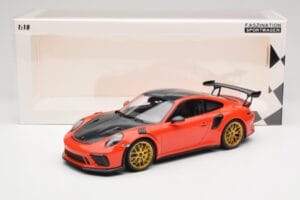 Porsche 911 991.2 GT3 RS Weissach Package Lava Orange Golden Magnesium Wheels Minichamps 1:18 153068227 Diecast - image 6 of 6