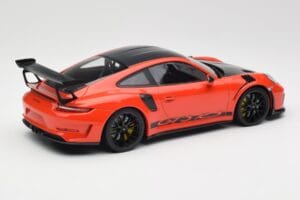 Porsche 911 991.2 GT3 RS Weissach Package Lava Orange Wording Black Magnesium Wheels Minichamps 1:18 153068226 Diecast - image 2 of 6