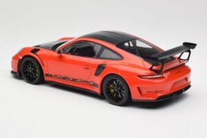 Porsche 911 991.2 GT3 RS Weissach Package Lava Orange Wording Black Magnesium Wheels Minichamps 1:18 153068226 Diecast - image 5 of 6