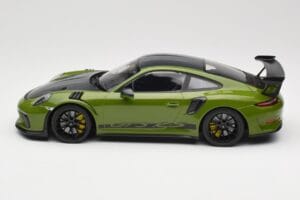 Porsche 911 991.2 GT3 RS Weissach Package Lizard Green Wording & Black Magnesium Wheels Minichamps 1:18 155068232 Diecast - image 3 of 6