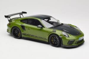 Porsche 911 991.2 GT3 RS Weissach Package Lizard Green Wording & Black Magnesium Wheels Minichamps 1:18 155068232 Diecast - image 4 of 6