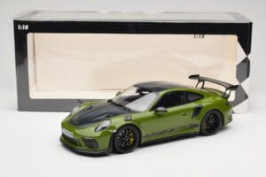 Porsche 911 991.2 GT3 RS Weissach Package Lizard Green Wording & Black Magnesium Wheels Minichamps 1:18 155068232 Diecast - image 6 of 6