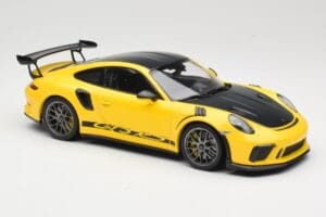 Porsche 911 991.2 GT3 RS Yellow Weissach Package Platinum Wheels Minichamps 1:18 155068221 Diecast - image 4 of 6