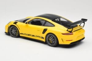 Porsche 911 991.2 GT3 RS Yellow Weissach Package Platinum Wheels Minichamps 1:18 155068221 Diecast - image 5 of 6