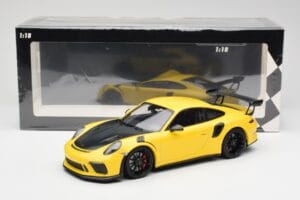 Porsche 911 991.2 GT3 RS Yellow with Black Wheels Minichamps 1:18 155068231 Diecast - image 6 of 6