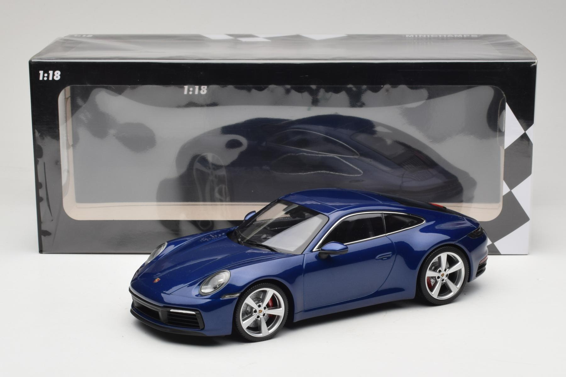 Porsche 911 992 Carrera 4S Blue Metallic Minichamps 1:18