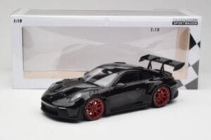 Porsche 911 992 GT3 RS Black & Red Wheels & Black Decor Minichamps 1:18 153062240 Diecast - image 6 of 6