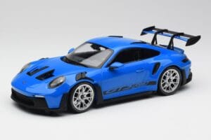 Porsche 911 992 GT3 RS Blue & Silver Wheels & Black Decor Minichamps 1:18 153062234 Diecast